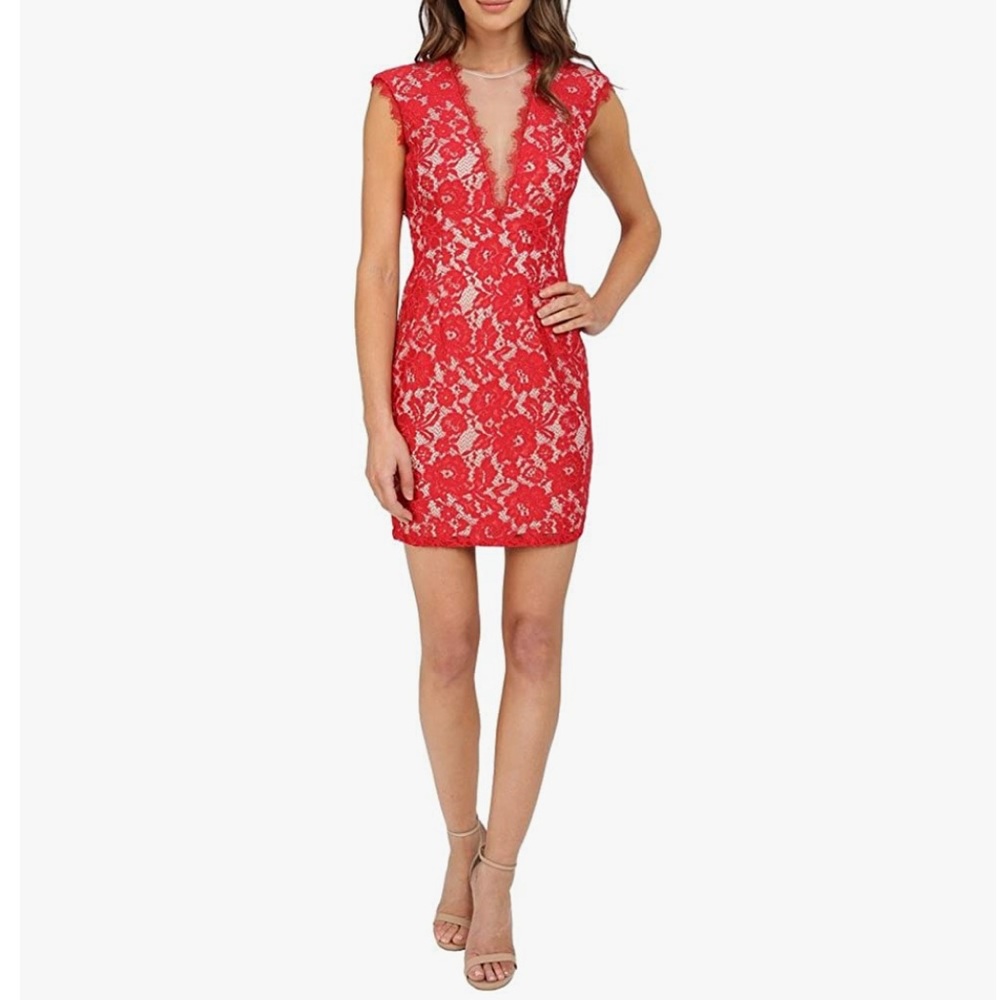 BNWT Aidan Mattox Lace Illusion Cocktail Dress - Size 2